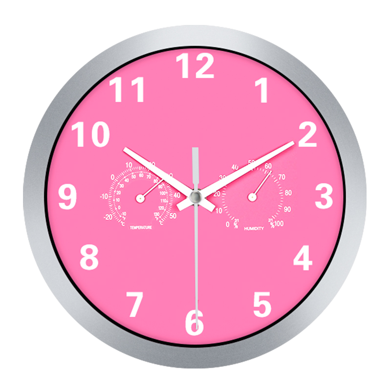

Nordic Modern Wall Clock Silent Minimalist Temperature Humidity Wall Clocks Classic Metal Bedroom Klok Home Decoration AB50WC
