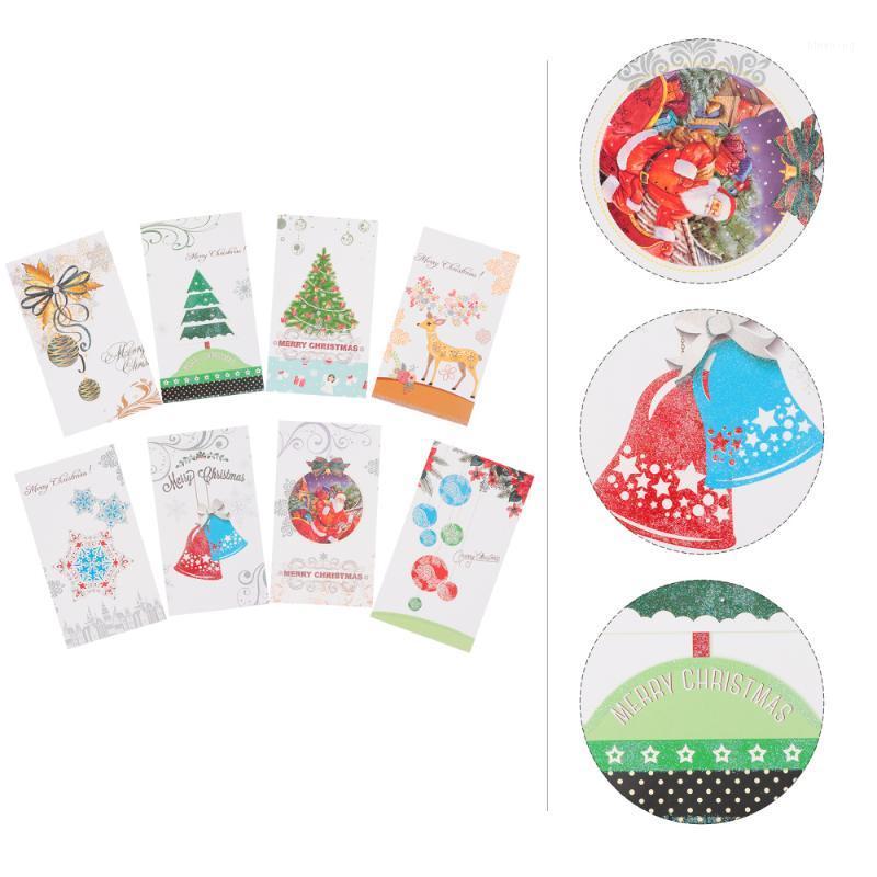 

8pcs Adorable Two-fold Christmas Cards Message Cards Invitation Party Supplies1