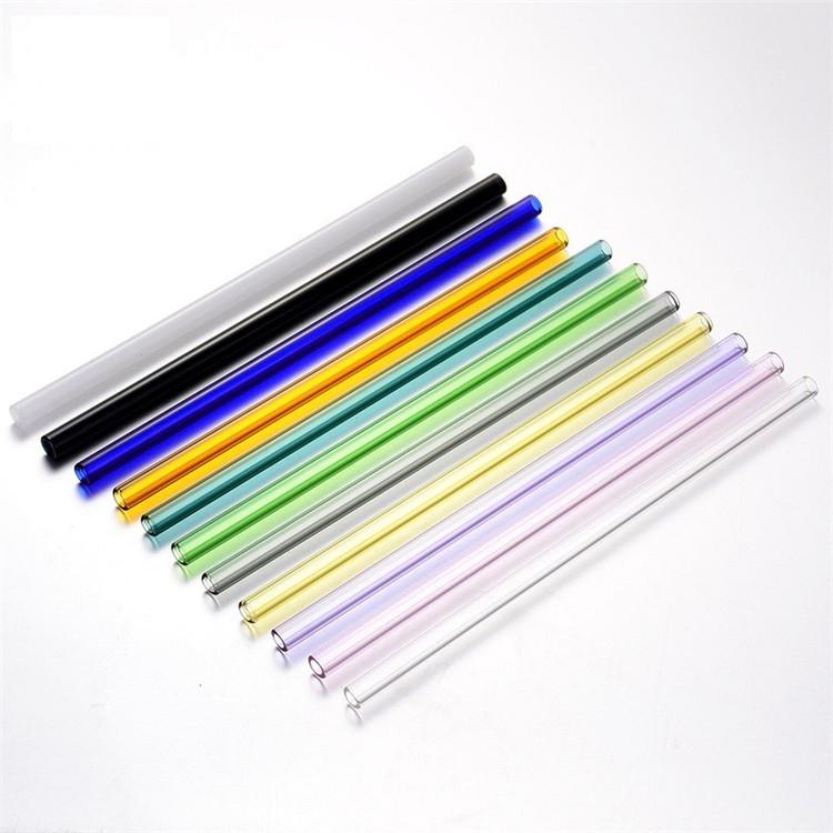 

Handmade Glass Straw With Cleaning Brush ECO-friendly Household Glass Straight Pipet Tubularis Snore Piece Tube DLH224