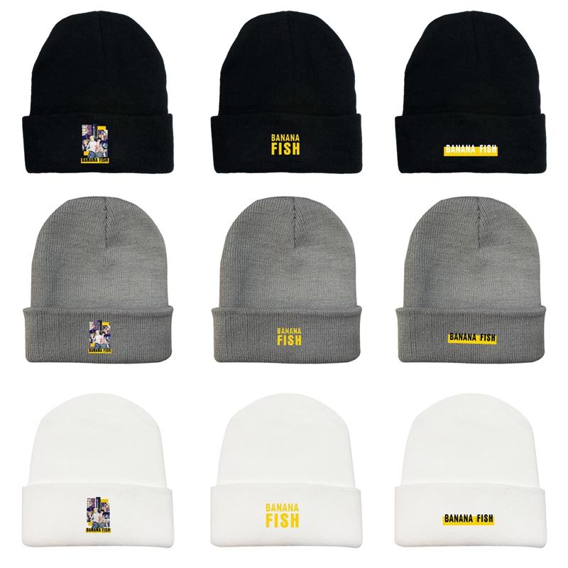 

Beanie/Skull Caps Winter Anime BANANA FISH Knitted Hat Cartoon Beanie Warm Hats Solid Hip-Hop Ski Beanies Bonnet, Gy3