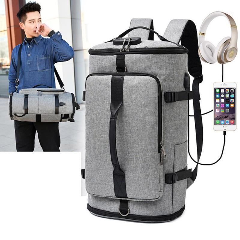 

USB Charging Men Large Gym Bag Waterproof Sport Bags Women Fitness Bag Outdoor Shoes Bags Travel Shoulder Handbag 2020 XA334D1, Black