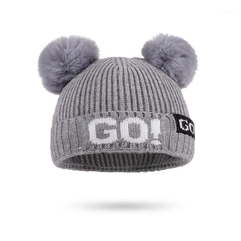 

Baby Hat Double Pompom Winter Knitted Kids Baby Girl Hat Warm Thicker Children Infant Beanie Cap Bonnet Casquette1, Red