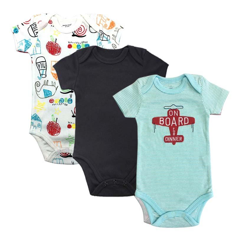 

Baby Bodysuit Newborn Print Body Suit Fashion Summer Baby Children Girl Boy Long Sleeve Toddler Jumpers Infant 3Piece/lot, S0017