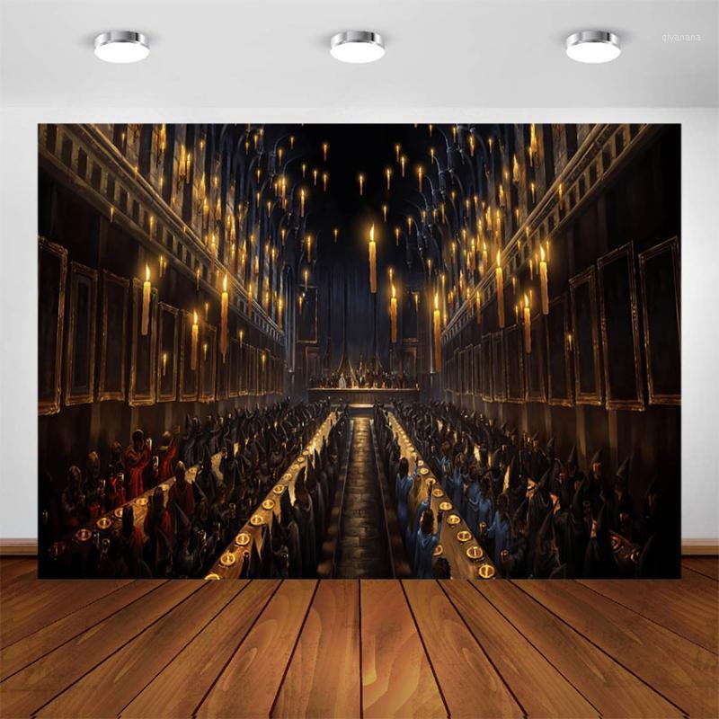 

Harry Magic School Castle Photography Backdrops Birthday Party Hogwarts Leaving Feast Mural Background for Photo Studio Photocal1