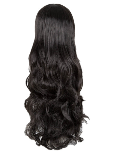 Costume Accessories Black Wig Fei-Show Synthetic Heat Resistant Long Curly Oblique Bangs Women Hair Halloween Carnival Costume Cosplay Hairp-image-751015845