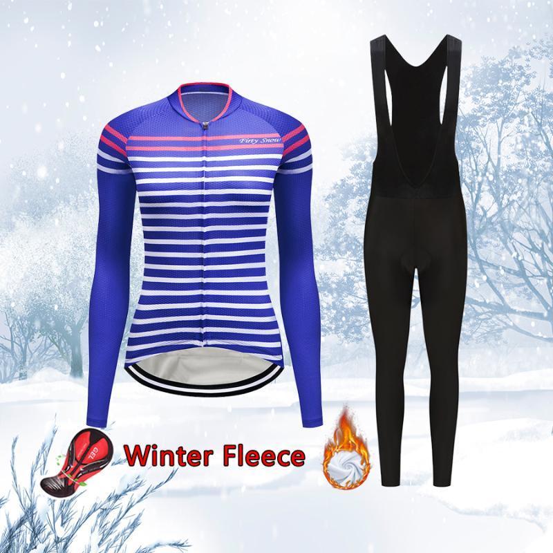 

Winter Cycling Clothing Women Warm Kit 2020 Thermal Fleece Road Bike Jersey Set MTB Suit Female Dress Bicycle Clothes Skinsuit1, Jersey and pants