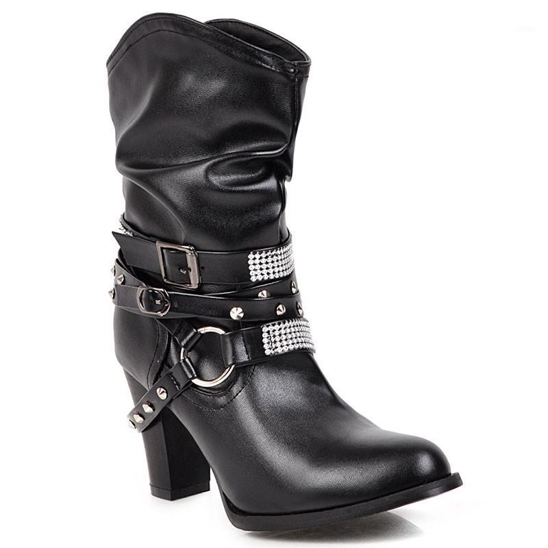 

plus size high heels boots women sexy soft leather shoes ladies buckle pointed toe long boot autumn winter botas mujer zapatos1, Brown with fur