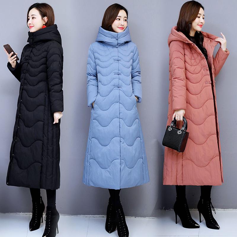 

Winter Jacket Women Plus Size 3XL 4XL Casual Long Coat Winter Female Down Cotton Padded Parkas Slim Hooded Ladies Jacket Coat, Black