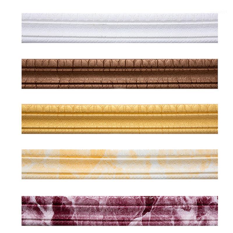 

2.35 meters waterproof self-adhesive motherboard wall stickers waist edge floor skirting decals 3D antique brick retro wallpaper1