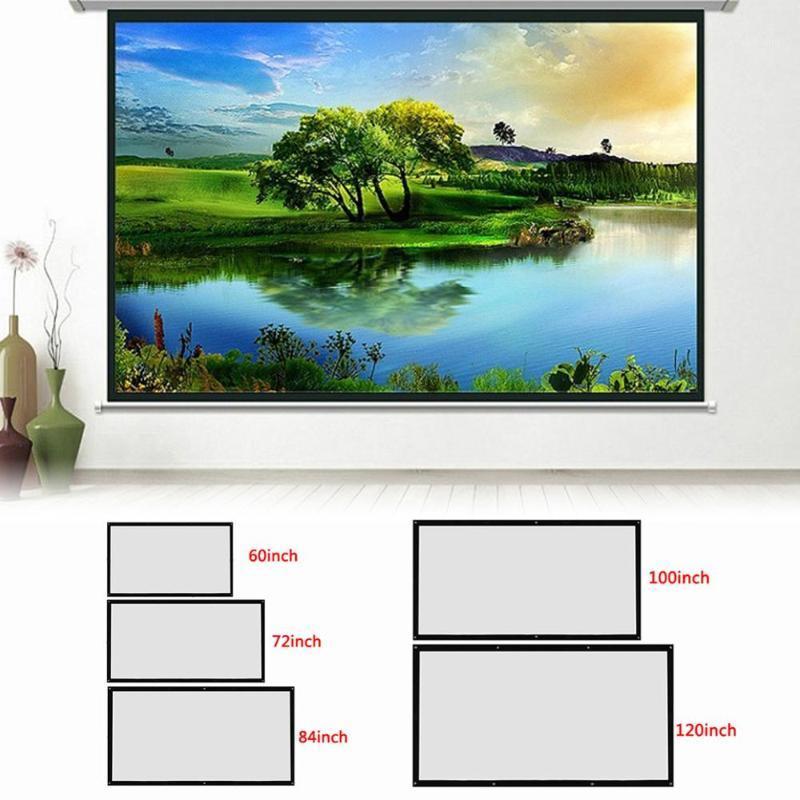 

120inch-60inch Projection Screens 3D HD Wall Mounted Projection Screen Canvas LED Projector for Home Theater Screen1