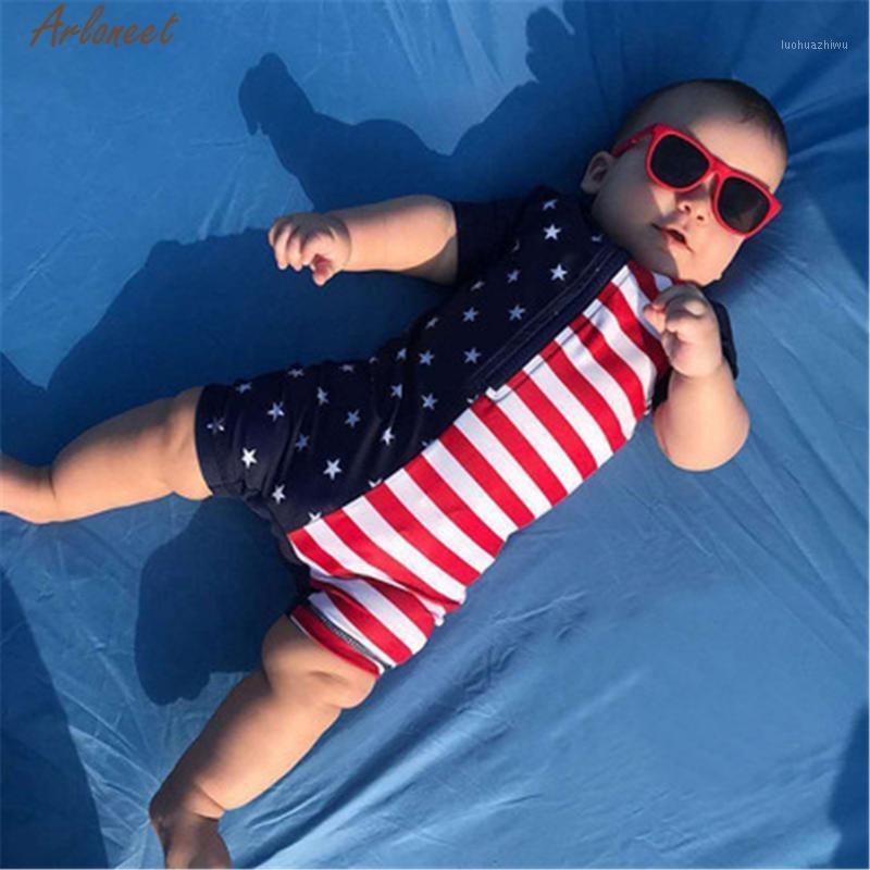 

Independence day Unisex Boys Girls Fashion Short Sleeve American Flag One-Piece Swimsuit June 2nd1, Rd
