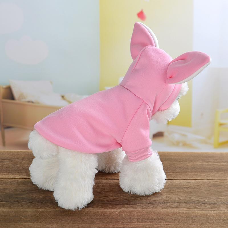 

Pink Dog Jumpsuit Winter Warm Dog Clothes Cute Long Ear Hoodie Pet Coat Soft Sleece Pajamas Puppy Wear1