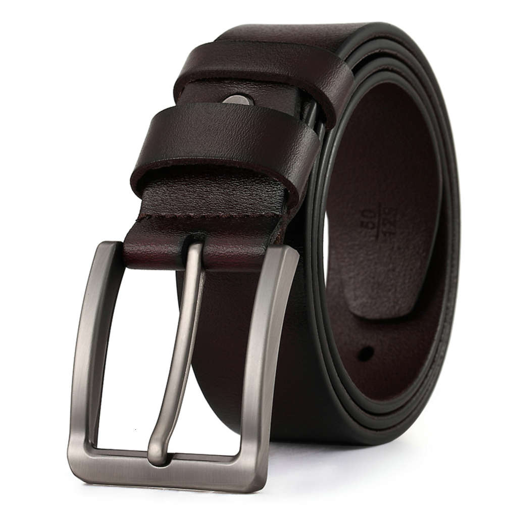 

New belt men's pin buckle leather belt casual leather belt, Black