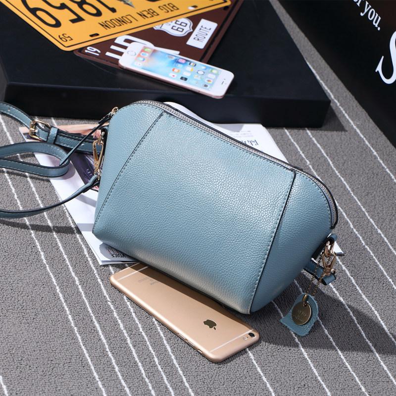 

Shell-shaped shoulder bag 2021 new European and American fashion lychee pattern, Black