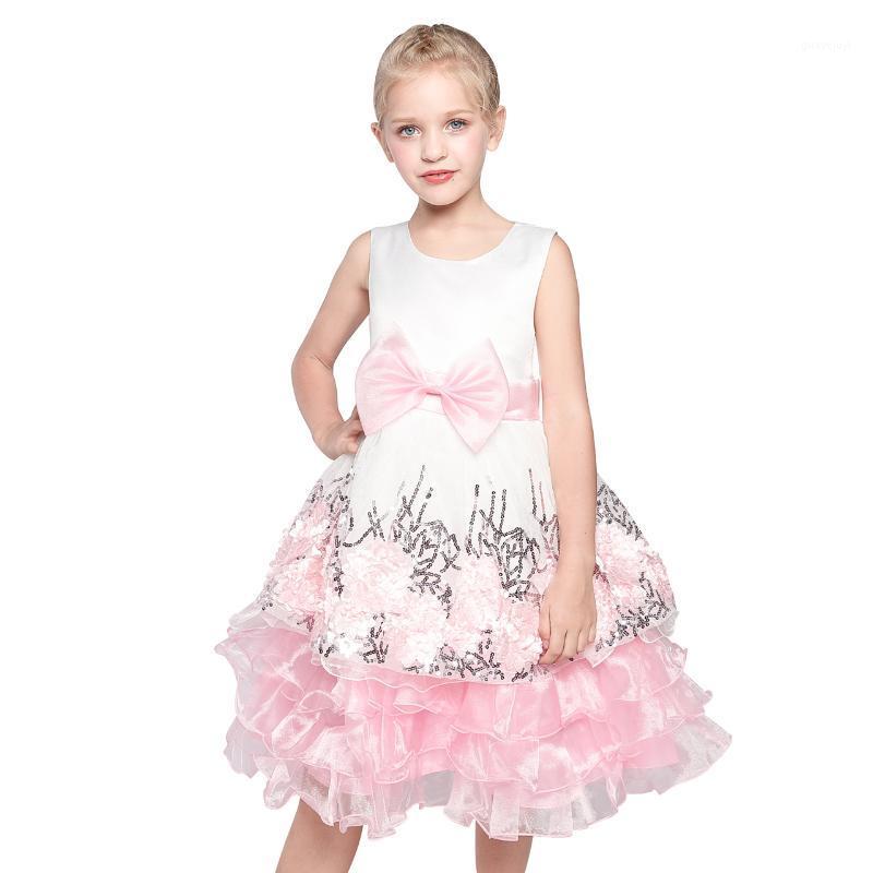 

Flower Girl Dress Pink Bow Tie Country Wedding Party 2020 Summer Princess Dresses Kids Clothes Pageant Sundress Vestidos1, Blue