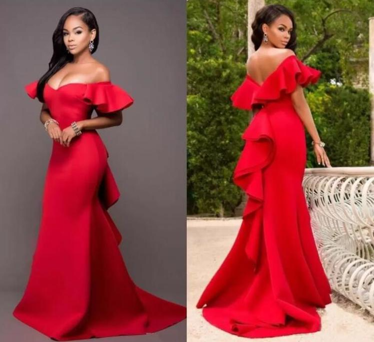 

Gorgeous Red Mermaid Long Bridesmaids Dresses Off the Shoulder Backless Maid of Honor Floor Length Satin Wedding Party Dress Plus Size BC5794, White;pink