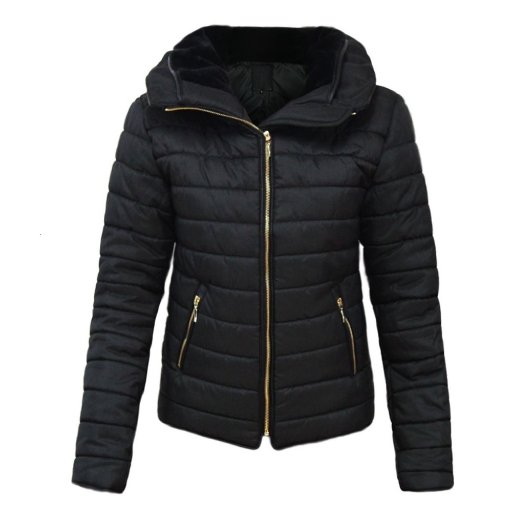 

2021 New Women Coats Winter Er Jacket Parka Woman Brand Hooded Coat Causal Slim Fit Solid Womens Parkas Qo71, Black