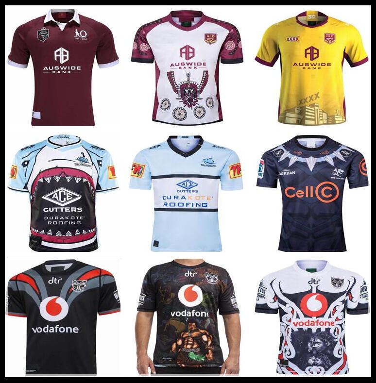 

2020 Queensland Maroons Malou CRONULLA SHARKS RUGBY JERSEY Black shark warrior Rugby shirt Warriors TRAINING JERSEY, Black;gray