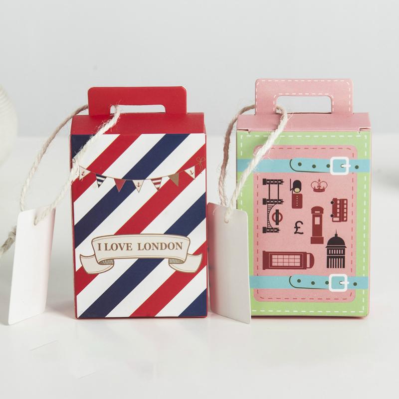 

Lychee Life 25pcs Luggage Shaped Candy Box Printed Candy Box DIY Festival Party Christmas Decoration Accessories