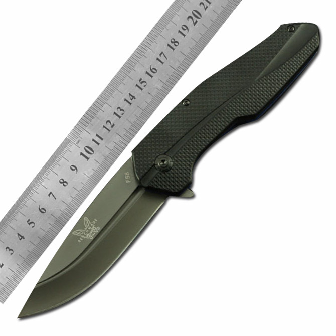 

wholesaler Benchmade BrowningF58 Flipper Titanium Pocket Folding Knife 440C 57HRC Tactical Camping gear Hunting Survival Knives EDC tool