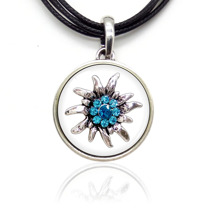 

New Style 7 Colour Flower Small Pendants Necklaces Women Unisex Girl Punk Charm Fashion Trendy Rope Chain Jewelry Gift Wholesale