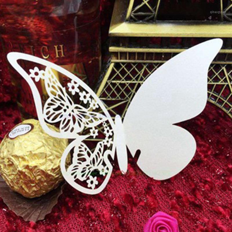 

Butterfly Place Escort Wine Glass Cup Paper Card for Wedding Party Home Decorations Party Bar Decor White Pink Name Cards1
