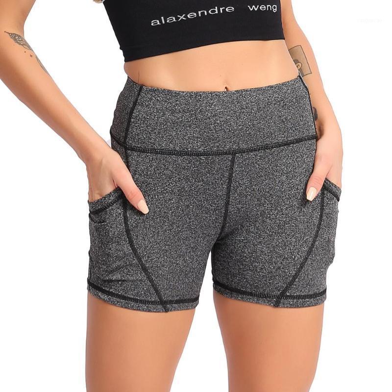 

2021 Hot sale Yoga Shorts Tight Gym Sport Workout Running High Waist BuLifting Squat Shorts with pockets for women1, Gray