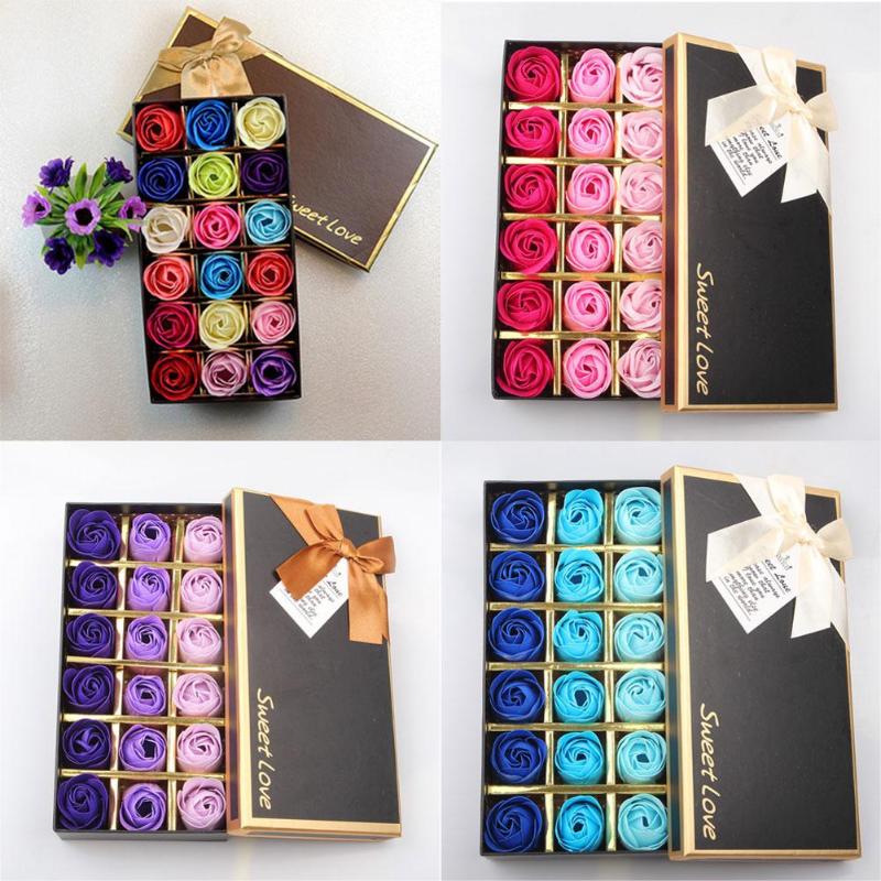 

18Pcs/Box Romantic Rose Soap Flower Birthday Valentine Gift Wedding Celebration
