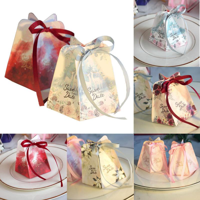 

Candy Boxes Creative Marbling style Wedding Favors Gifts Box Party Supplies Baby Shower Paper Chocolate Boxes Wedding Supplies