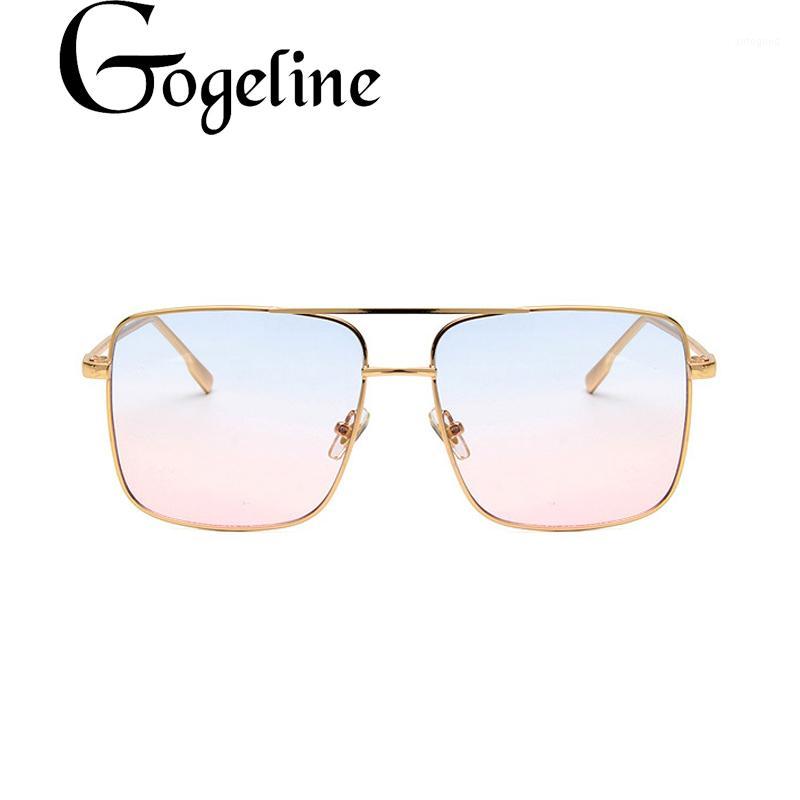 

Sunglasses 2021 Vintage Women Men Square Metal Frame Gradient Classic Retro Sun Glasses Luxury Summer Eyewear UV4001