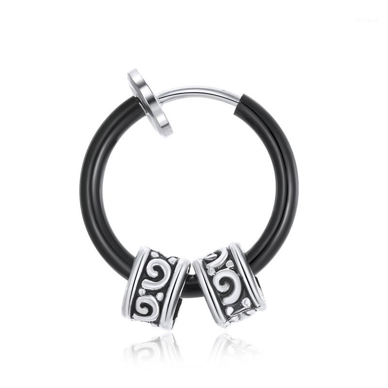 

Hoop & Huggie 1PC No Piercing Punk Vintage Tribal Earrings Ear Clip Men Women Jewelry Metal Color Carving Bead Leather Jewelry1