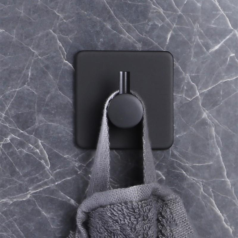 

2/4/6 Packs Stainless Steel Adhesive Hooks Towel Hooks Wall Door Hangers Heavy Duty Home Organization Supplies 20201
