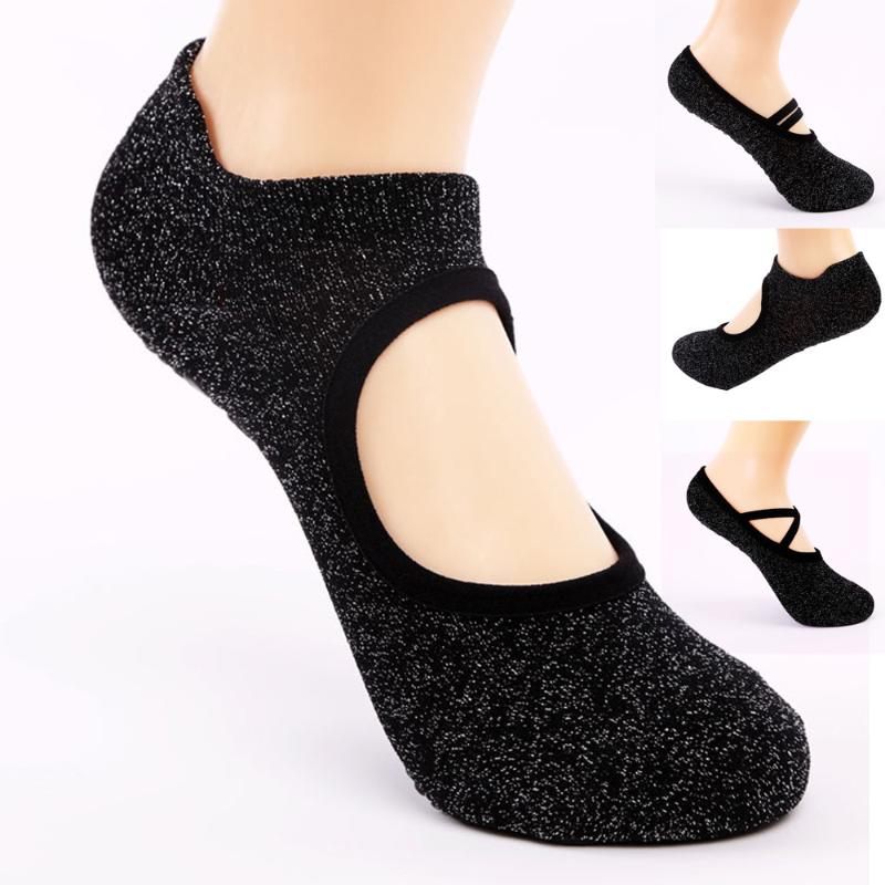 

Fashion Yoga Socks for Women Non-Slip Grips Cotton Socks Comfortable Ballet yoga Dispensing non-slip, Black