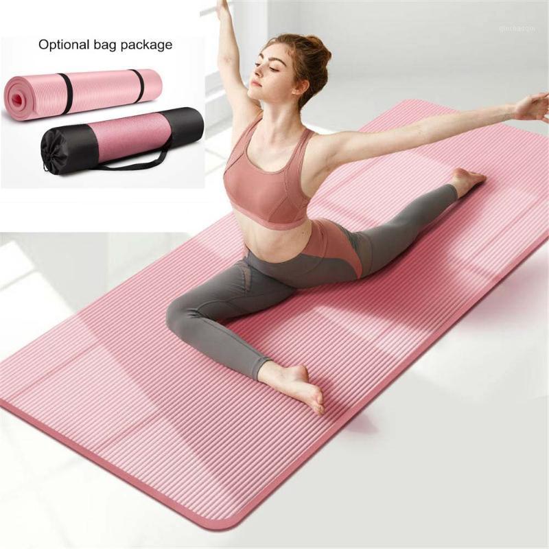 

15MM Thick 183cmX61cm High Quality NRB Non-slip Yoga Mats For Fitness Tasteless Pilates Gym Exercise Pads with Bandages X396D1, Red
