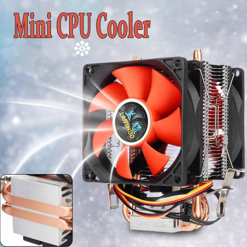 

Mini 3pin 2 Heatpipes CPU Cooler Computer PC CPU Cooler Fan Cooling Dual Fan for Intel LGA 775/1150/1151/1155/1156 AMD AM2 AMD3