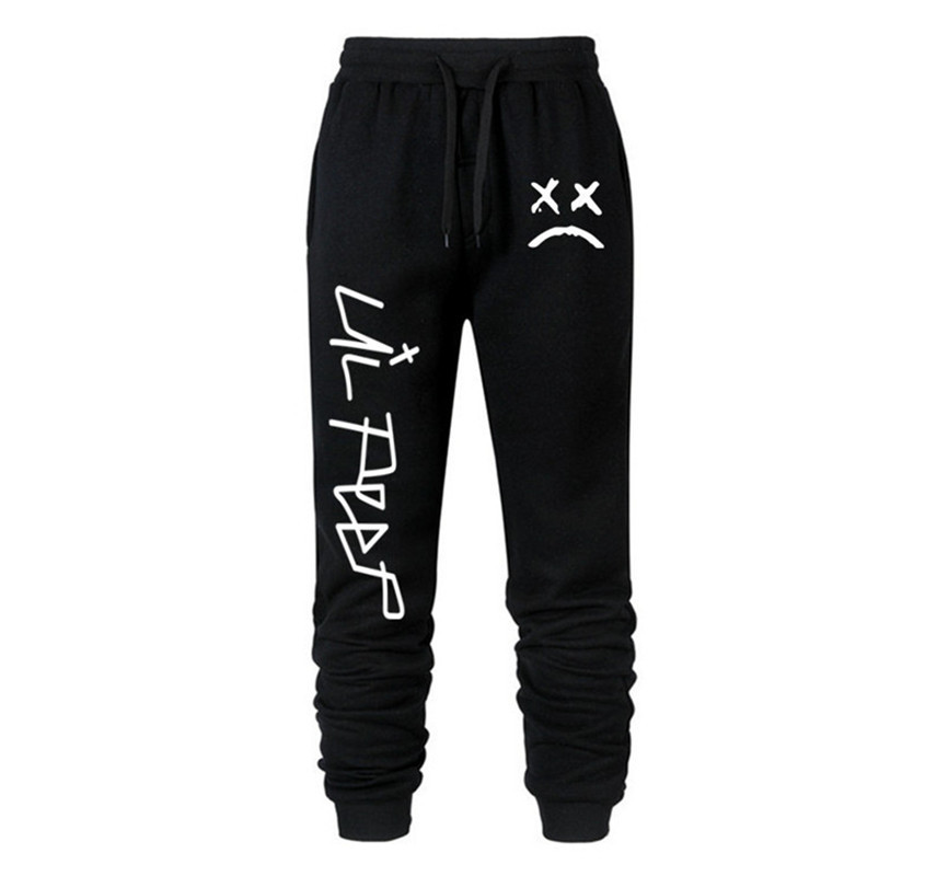 

Lil Peep New Running Jogging Pants Men Cotton Soft Bodybuilding Joggers Sweatpants Long Trousers Sport Training Pants C1031, Black