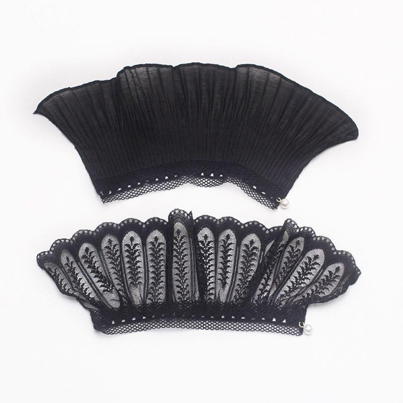 

Hats, Scarves & Gloves Sets 2Pcs/Pair 4 Styles Women Girls Fake Flare Sleeves Floral Lace Pleated Ruched False Cuffs Sweater Blouse Apparel