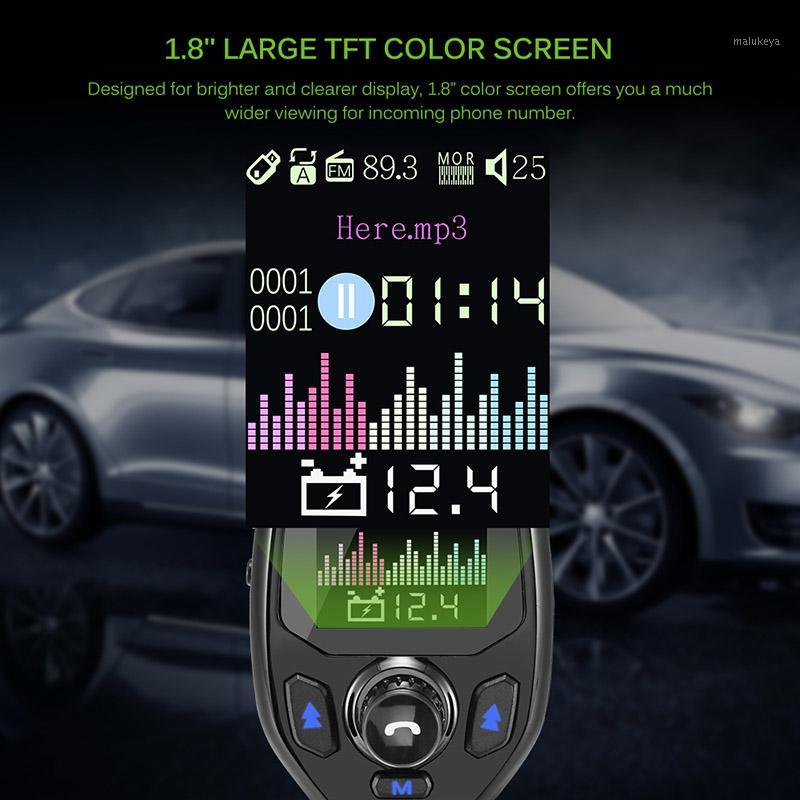 

Bluetooth 5.0 5V3.1A FM Transmitter Bluetooth Adapter Battery Voltage Double USB charger with Voice Prompts Modulator NEW1