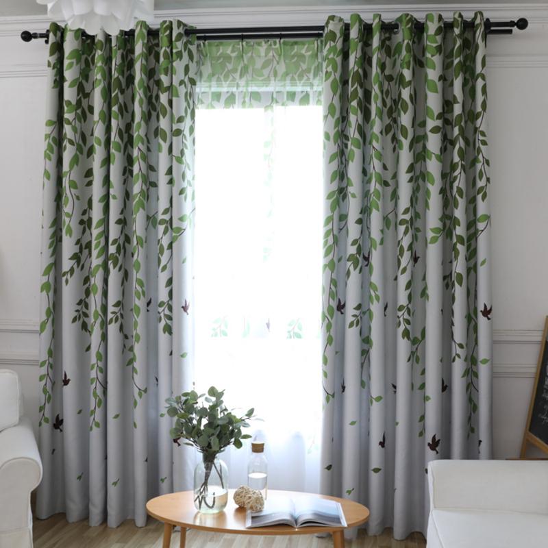 

byetee] Modern Green Window Curtain Shading Living Room Bedroom Blackout Fabric Livingroom Curtains For Rideaux Chambre, Tulle