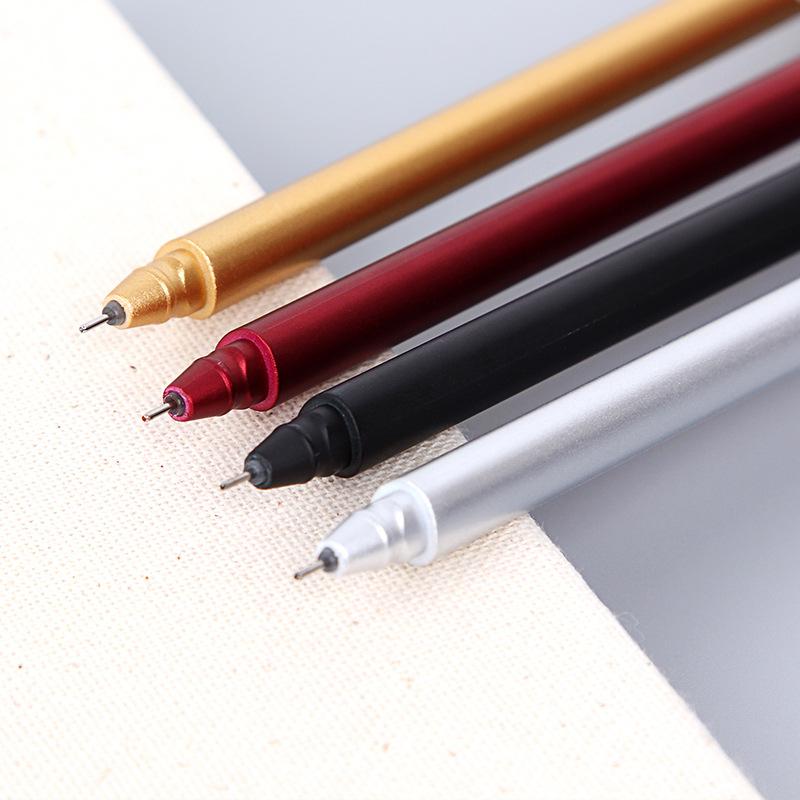 

0.5mm Black Red Ink Simulation Metal Gel Pen Cute Kawaii Pens For Kids Gift Office School Supplies Student