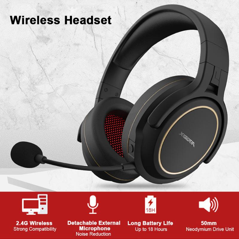 

XIBERIA G01 2.4GHz Wireless Gaming Headset Game Headphones Stereo Music Super Bass AUX-IN 3.5mm Wired Headphone for phone PC TV