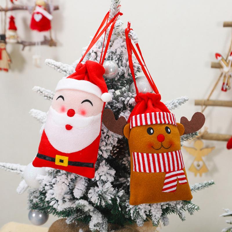 

Christmas Decorations 4pcs Candy Pouch Portable Lovely Gift Bag Treat Bags Wrappers Favor Pockets For Festival Gatheri