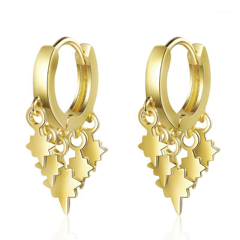 

925 sterling silver Earrings Geometric Gold Earrings For Women Korea Female Jewelry 2020 New1