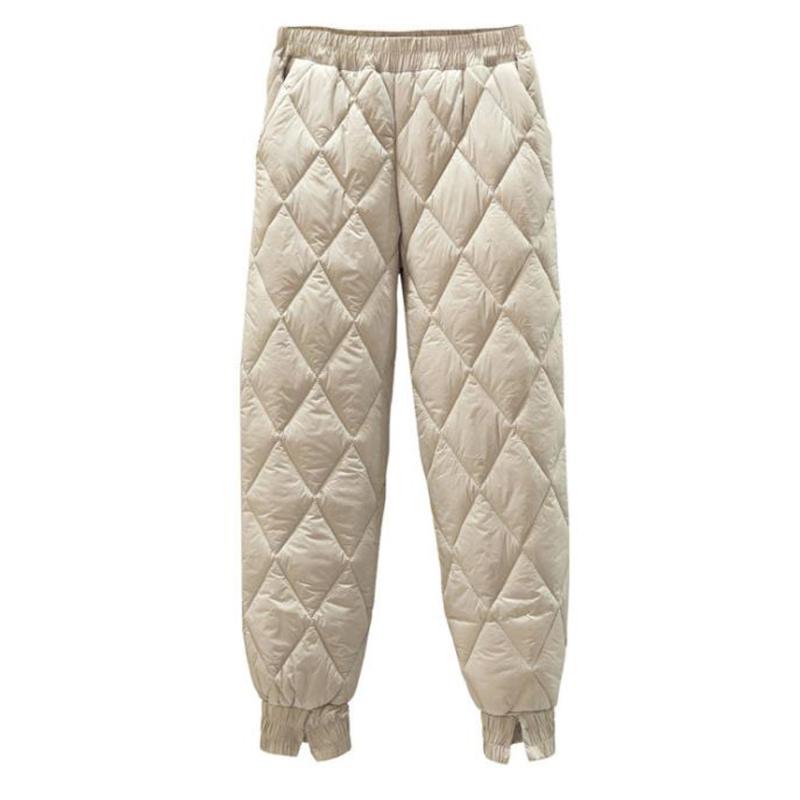 

Plus Size Thick Winter Pants Women Cotton Down Warm Windproof Pants Female Elastic Waist Streetwear Women Trousers Pantalon, Down pants