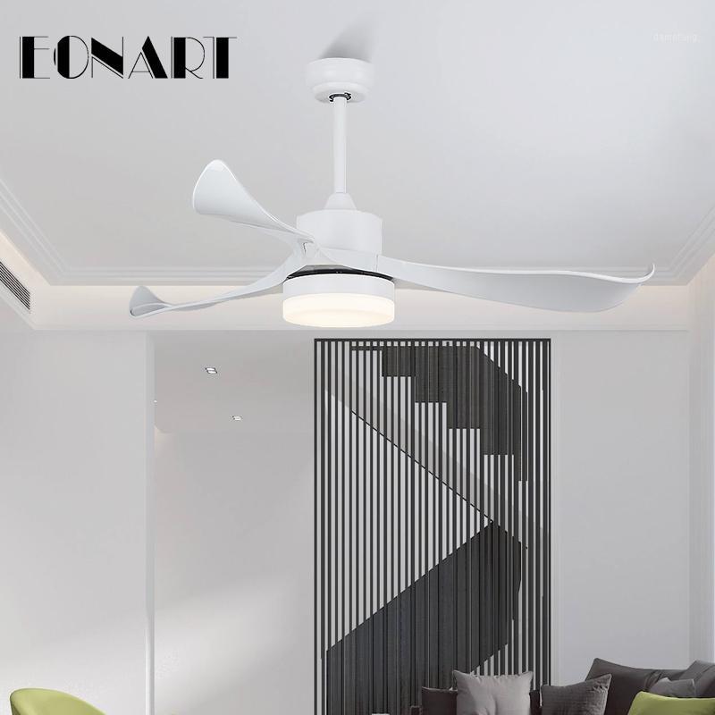 

52 Inch white Modern Ceiling Fans Lights With Led Light Living Room Bedroom Decor With Remote Control Dc Ceiling Fan Lamp 240V1