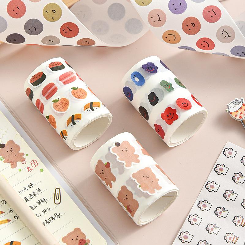 

5Pieces/Lot Kawaii Expression Bear Washi Tape Decorative Adhesive Dot Masking Tape Stickers Scrapbooking DIY Stationery Tape School Sup 2016