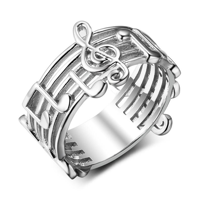 

Cluster Rings Fashion Women Ring Stylish Design Of Modern Music And Art For Female Lovers Gift Symbol Jewelry, Golden;silver