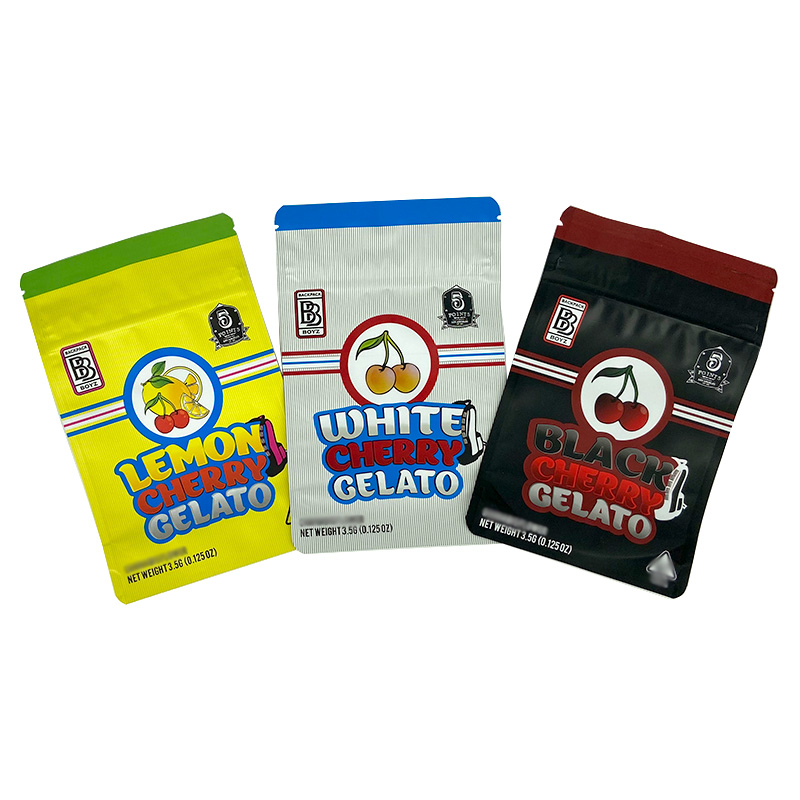 

3.5g Mylar Bags Childproof Bags BB boys Lemon White Black Cherry Gelato bag 420 Dry Herb Flower Stand Up Pouch Packaging