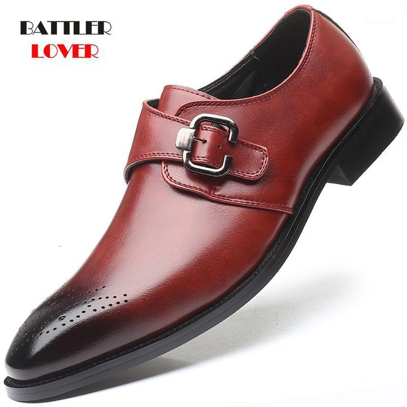 

2020 Brogue Oxford Handcrafted Men's Genuine Leather Formal Shoes Black Burgundy Stylish Slip On Dress Shoes For Men Dropshippig1, 100 pcs choose this