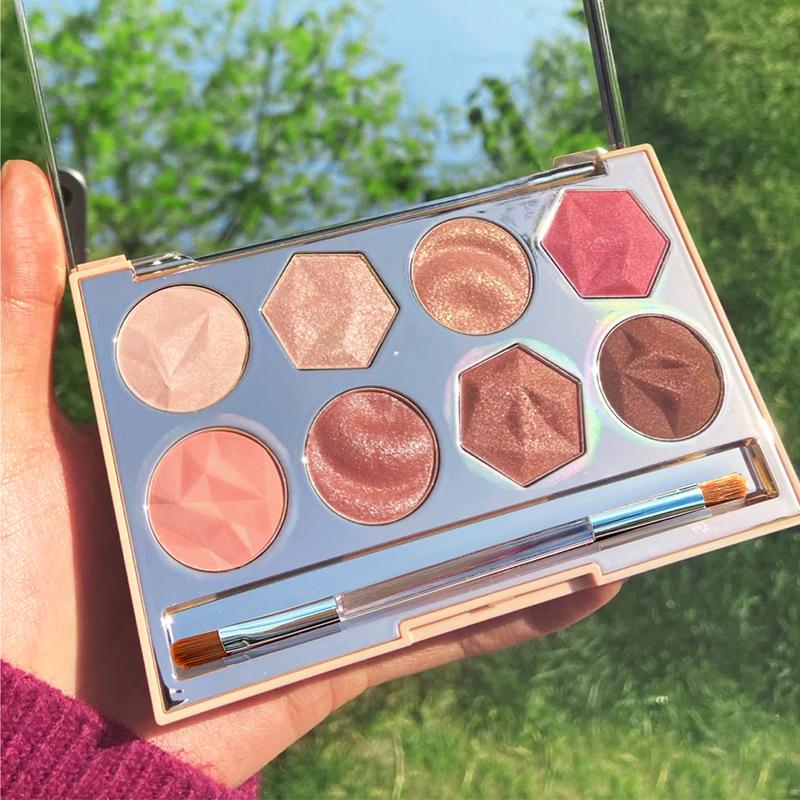 

8 Colors Eyeshadow Glitter Shimmer Pearlescent Waterproof Portable Magic Color Diamond Eyeshadow Palette for Beginner, 01